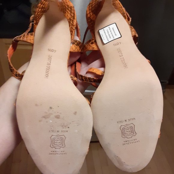 Manolo Blahnik strappy embossed snake skin sandals - Picture 6 of 6